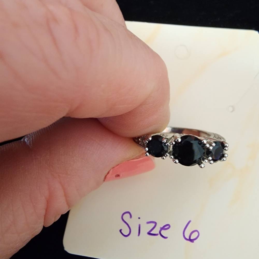 Black and silver ring.  Rich color